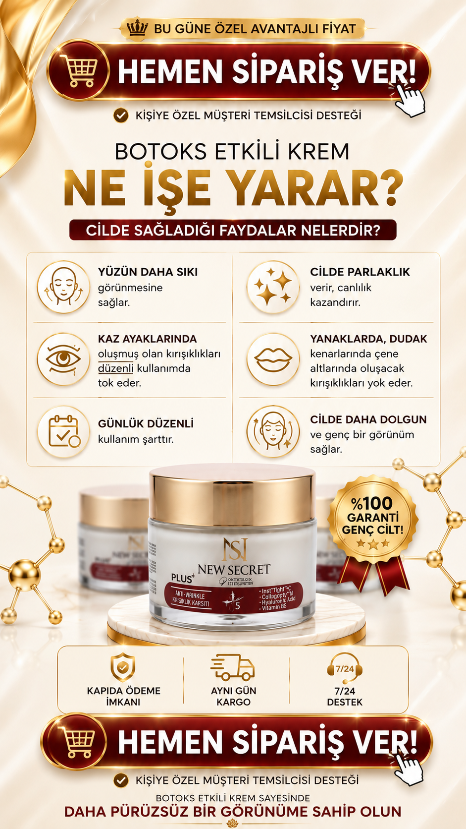 New Secret Botoks Etkili Krem faydaları ve kampanya