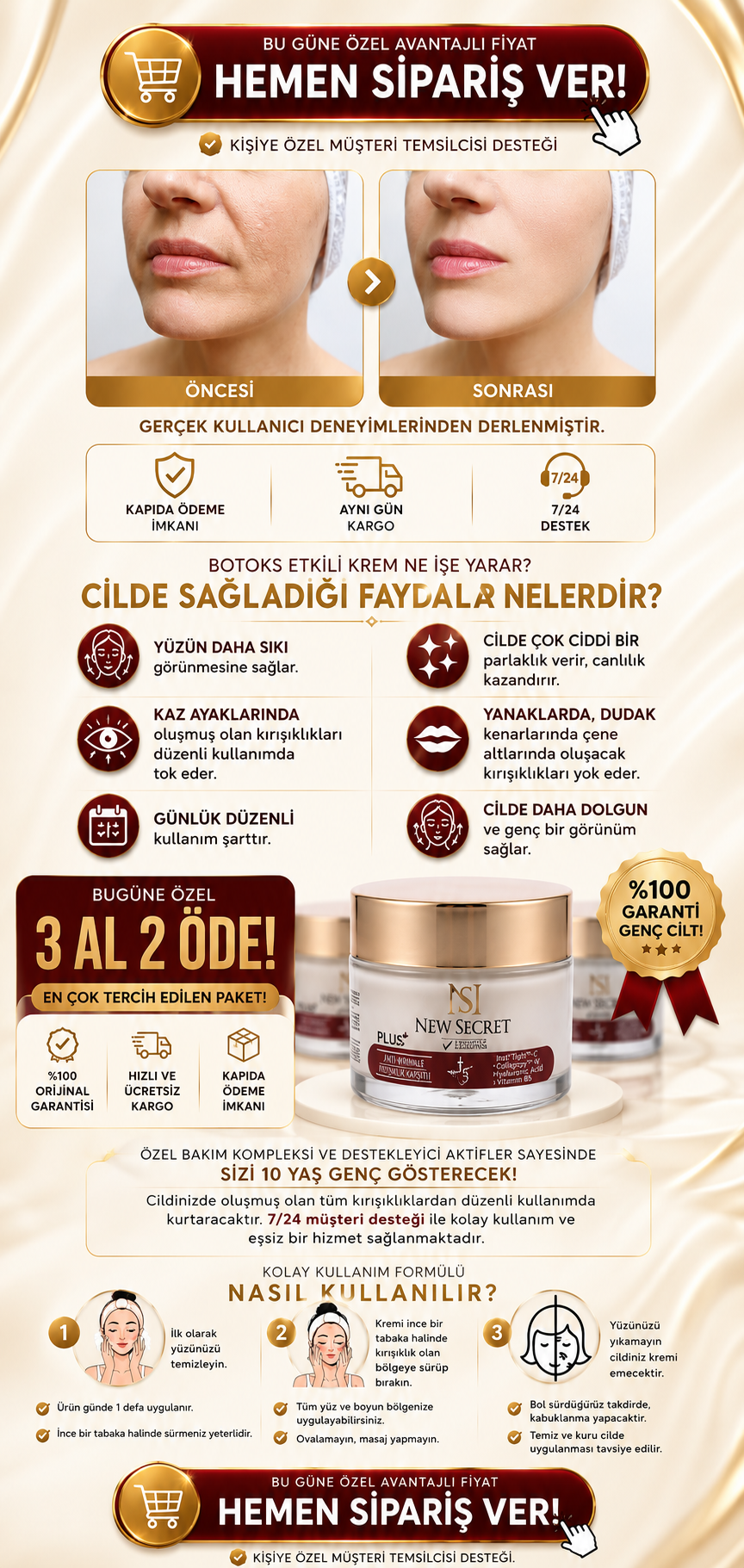New Secret Plus Botoks Etkili Krem sonuçları